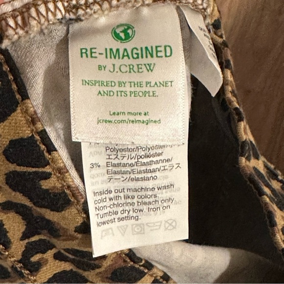 J. Crew Factory Leopard Animal Print 9” High-Rise Skinny Button Fly Jeans Sz 24 - Picture 11 of 12
